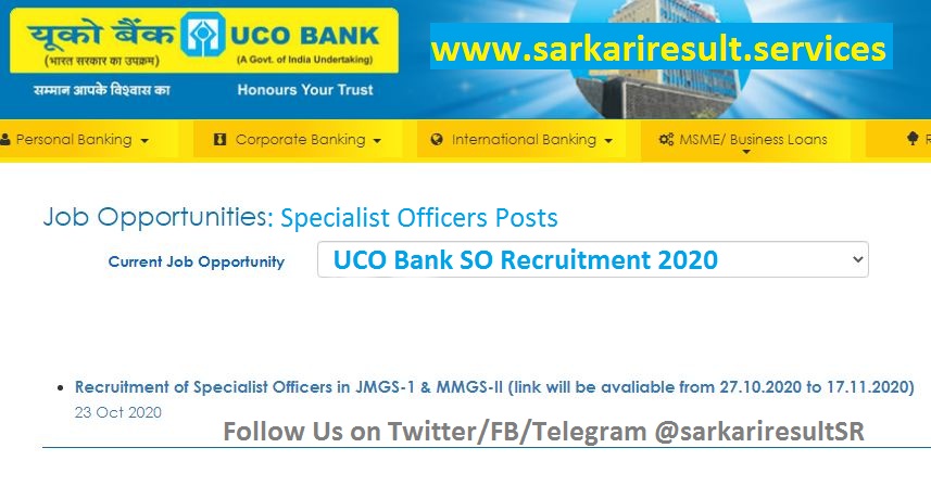 uco bank so recruitment