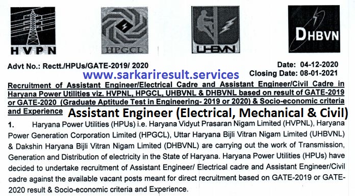 hvpnl assistant engineer recruitment 2020